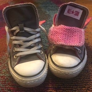 Pink and grey converse